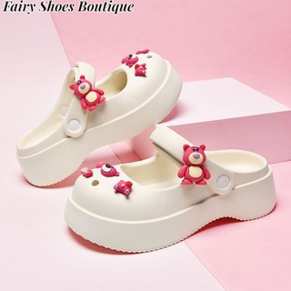 ZHUXIA Dép Đi Biển Chống Trượt Mềm Mại Thoải Mái Họa Tiết Dâu Tây / Gấu Xinh Xắn Phong Cách Hàn Quốc Cho Nữ