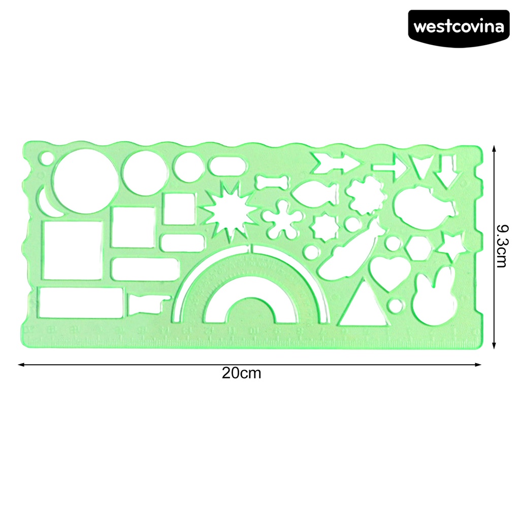 [WSTN] [WSTN]✎Set 2 Thước Kẻ Vẽ Hình Học Đa Năng Trong Suốt Độ Chính Xác Cao