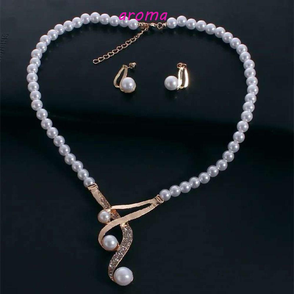 AROMA Bộ Bông Tai Đính Đá Thời Trang Thanh Lịch Dành Cho Nữ