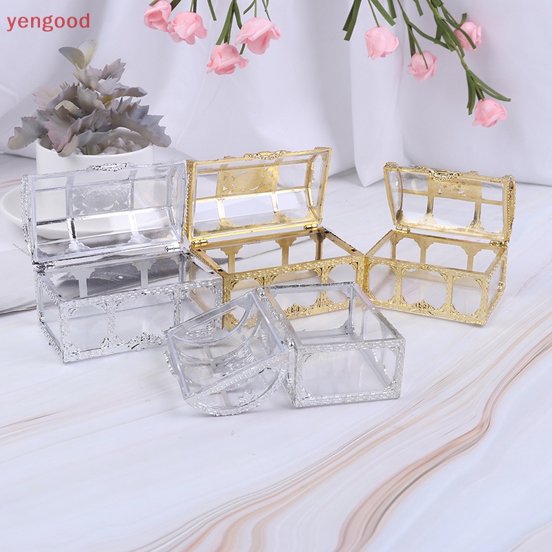 1 Hộp Đựng Kho Báu Khoét Rỗng Màu Vàng / Bạc