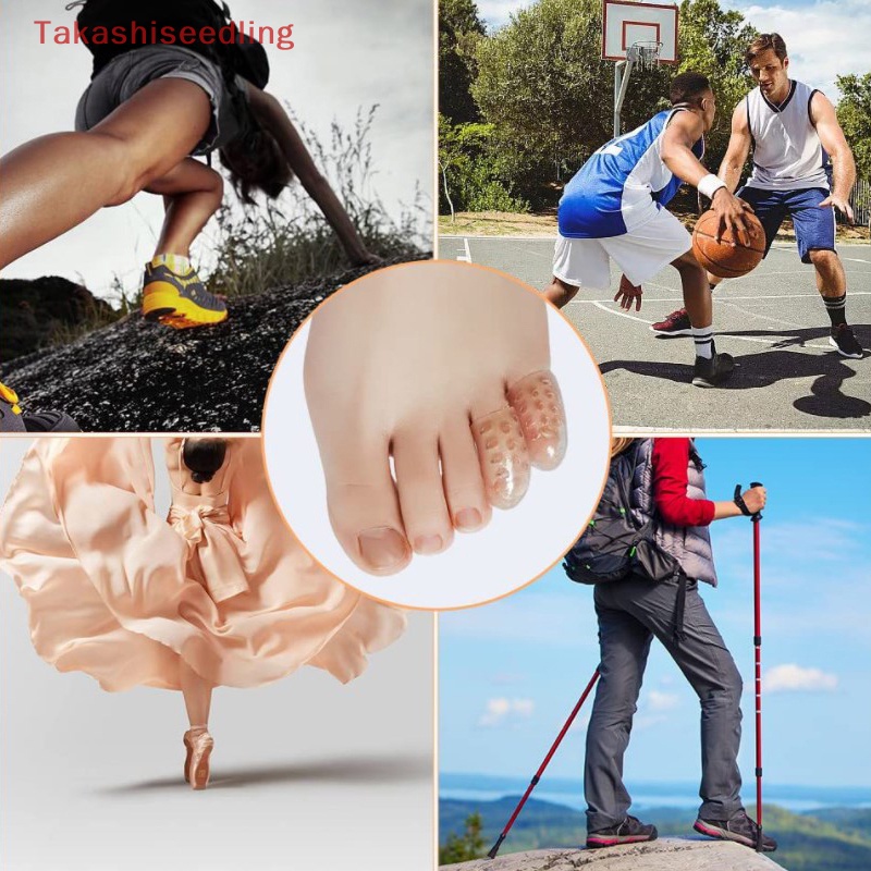 Set 10 Đệm Tách Ngón Chân Bằng Silicon Mềm Thoáng Khí Chống Ma Sát Bảo Vệ Ngón Chân