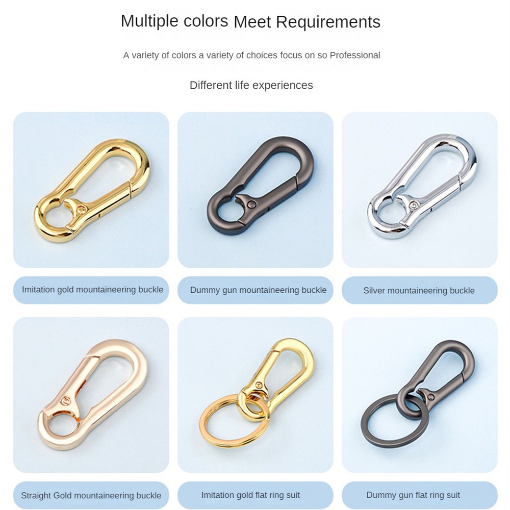 Khóa leo núi Phụ kiện móc khóa vòng phẳng Vòng chìa khóa kim loại Móc chìa khóa hợp kim kẽm