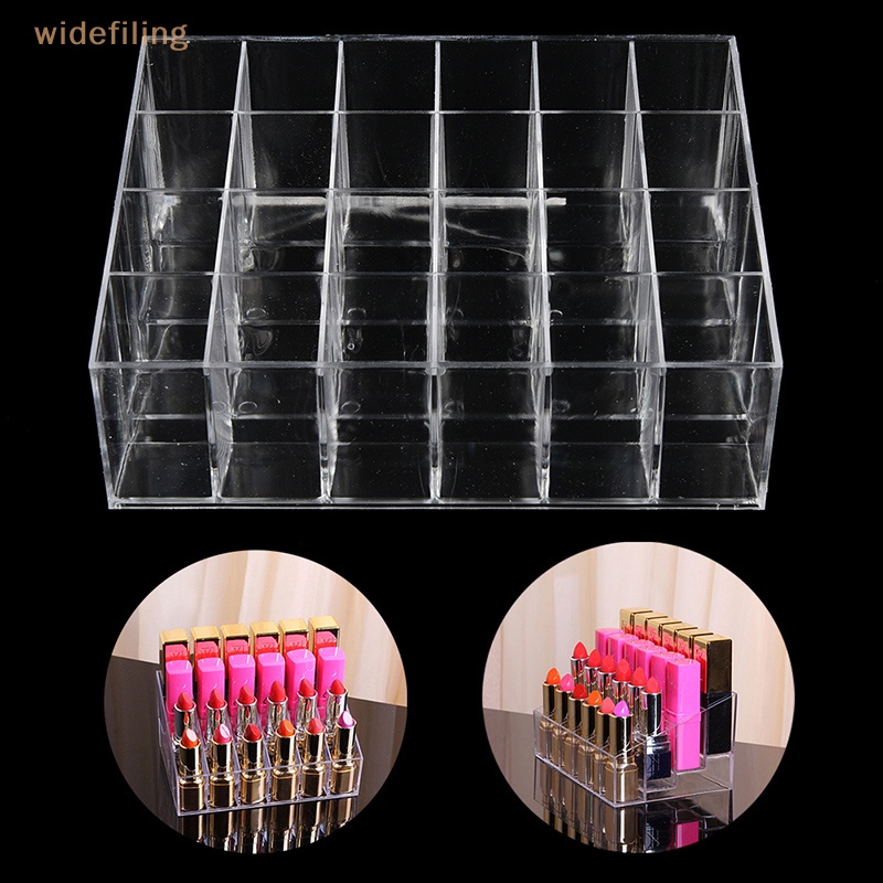 Giá Đỡ Son Môi 24 Ngăn Bằng Acrylic Trong Suốt Tiện Dụng