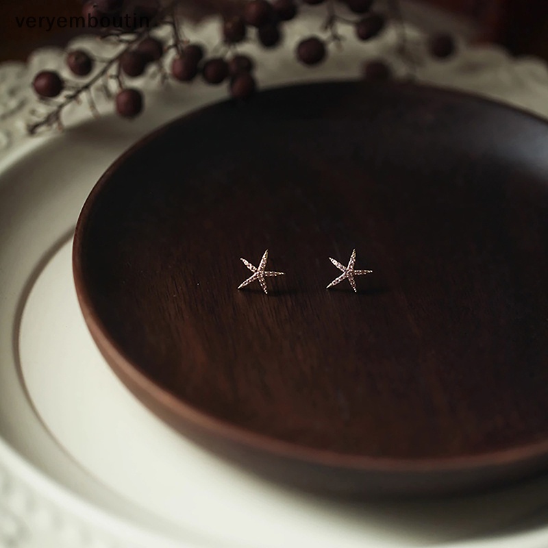 1 Đôi Bông Tai Bằng Đồng Đính Đá Zircon Ngôi Sao Biển Thời Trang Hàn Quốc Dành Cho Nữ