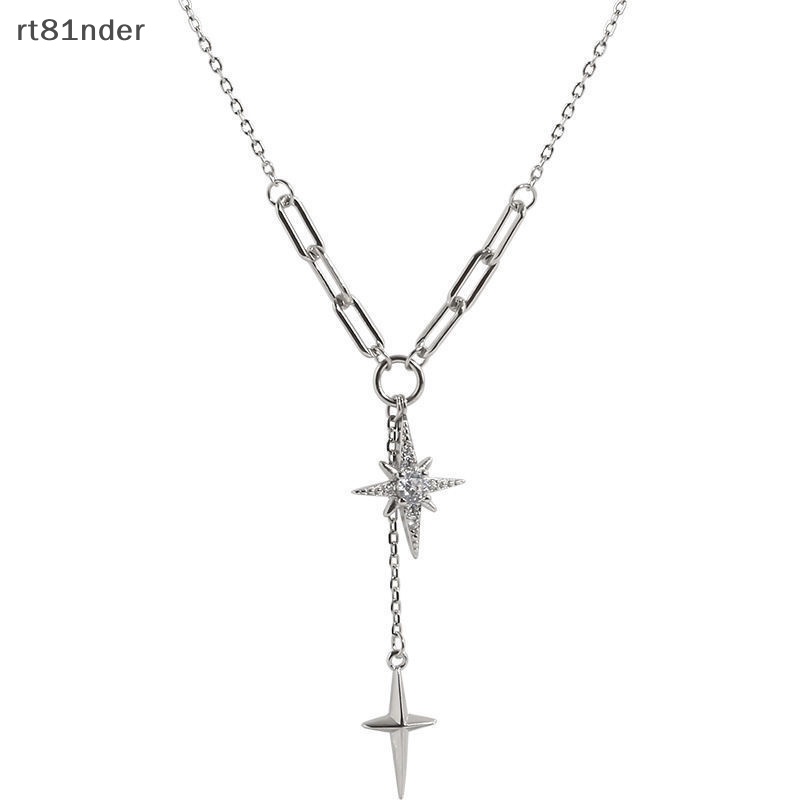 Rt Vòng cổ Bạc Mặt Ngôi Sao Sáu Cánh Đính Đá Zircon Đơn Giản Ngọt Ngào Cho Nữ