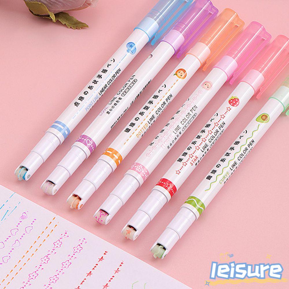 LEISURE Set 6 Bút Bắt Sáng Tạo Đường Cong Nhiều Hình Dạng Phong Cách Giáng Sinh