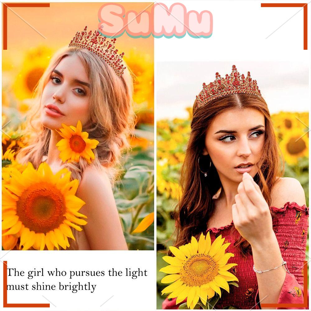 SUMU Băng Đô Cài Tóc Hình Vương Miện Có Đính Đá Pha Lê