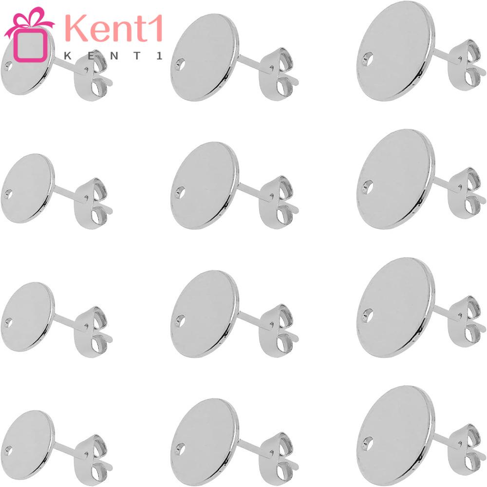 KENT1 Bông Tai Hình Tròn Dẹt Hình Bướm Bằng Thép Không Gỉ Có Lỗ Xỏ Lỗ Dành Cho Nữ