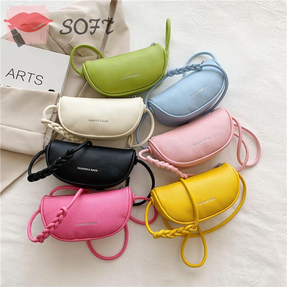 SOFTNESS Túi Đeo Vai / Đeo Dưới Cánh Tay Bằng Da Thiết Kế Đơn Giản Sang Trọng Cho Nữ