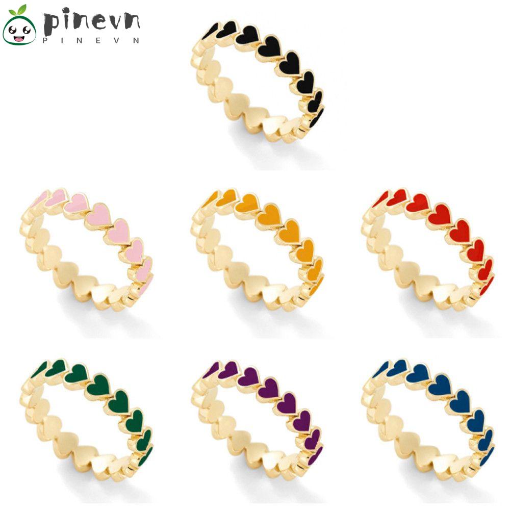 PINEVN Nhẫn Hình Trái Tim Cao Cấp Dễ Phối Đồ Dành Cho Nữ
