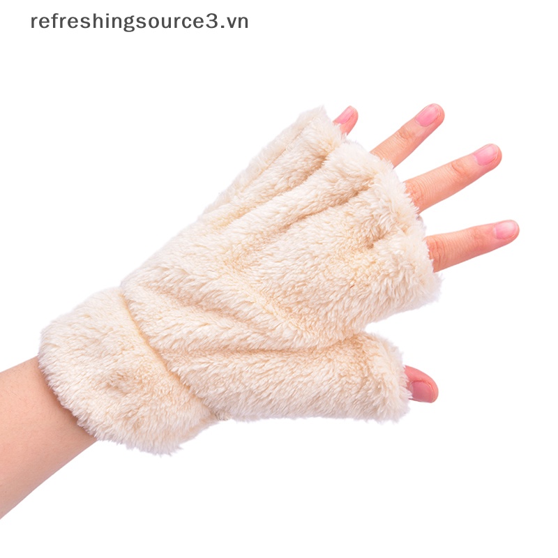 Găng Tay Lông Xù Hở Ngón Hình Chân Mèo Dễ Thương {REFRE3} 3.vn} Làm Quà Tặng Tiệc Tùng {Refreshingsource