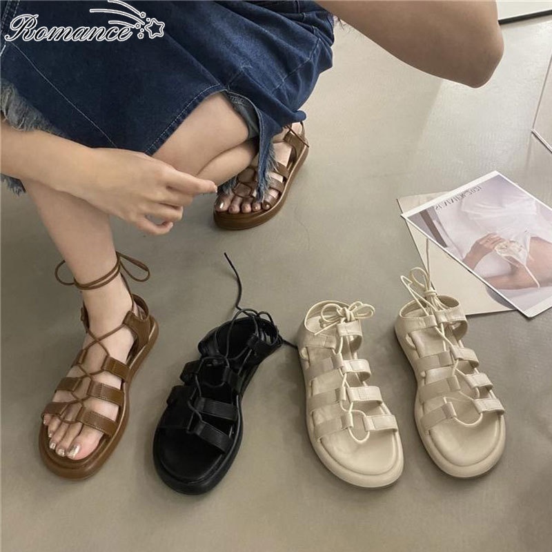 Xăng đan Đế Dày Mềm Mại Phong Cách Retro Thời Trang Cho Nữ