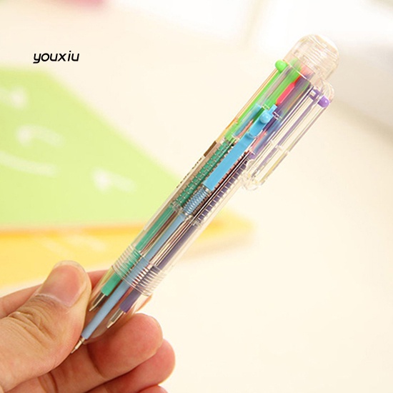 Xy * 6 màu bút bi mực dầu 0,5mm văn phòng trường học bút bi viết trơn