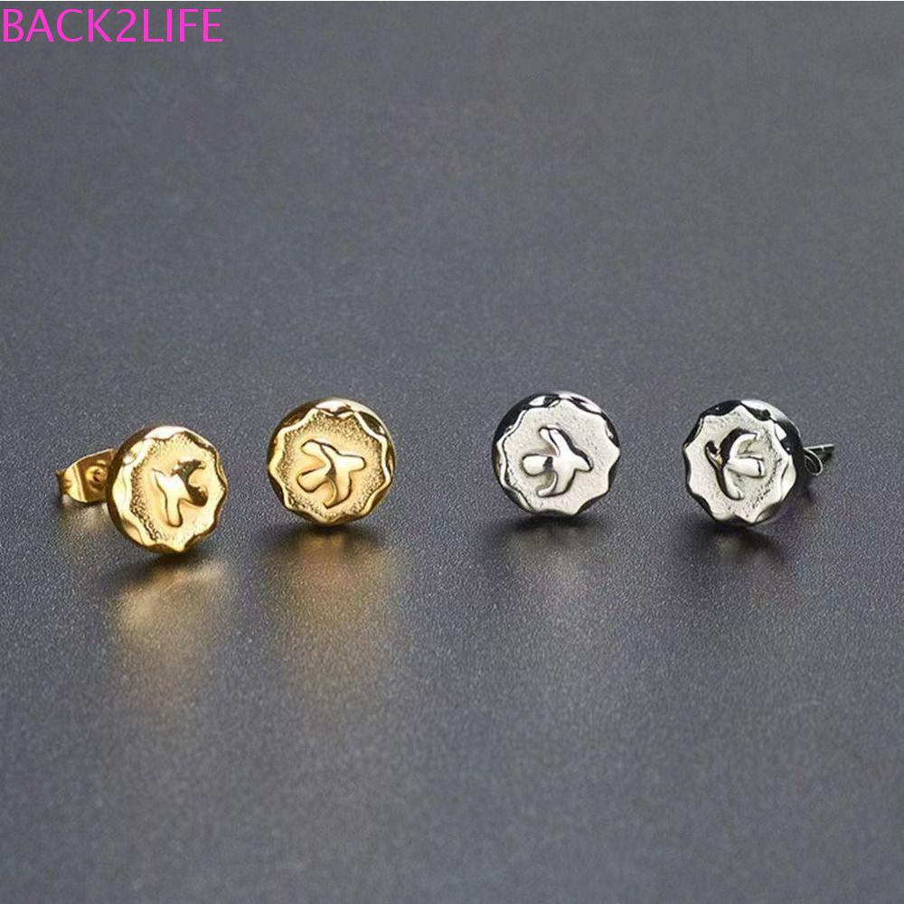 BACK2LIFE Khuyên Tai Nam Xỏ Lỗ Bằng Đồng Hình Chim Bay Đa Năng Thời Trang Hàn Quốc