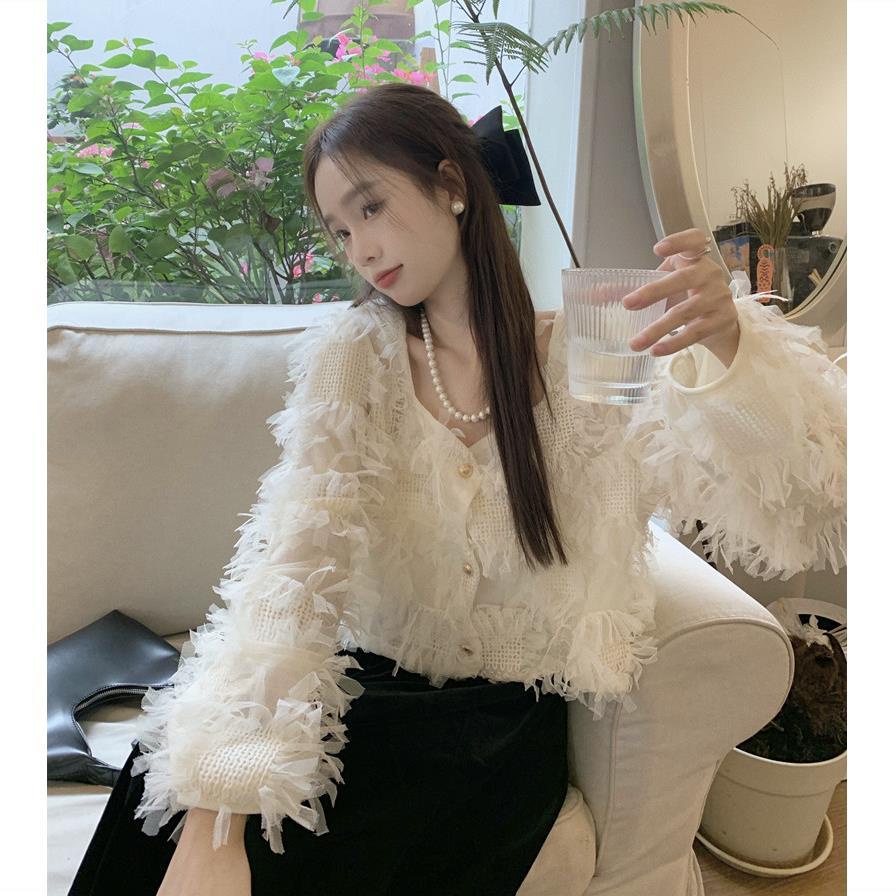 Áo Cardigan Tay Dài Thiết Kế Tua Rua Phong Cách Mới 2022 Cho Nữ