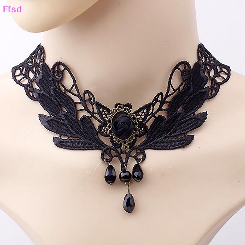 Vòng Cổ Choker Ren Phong Cách Gothic Punk Cổ Điển Thời Trang Cho Nữ