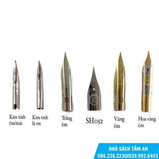 Ngòi thầy ánh các loại - trắng - v22 - v24 - kim tinh - ngòi lá tre calligraphy,