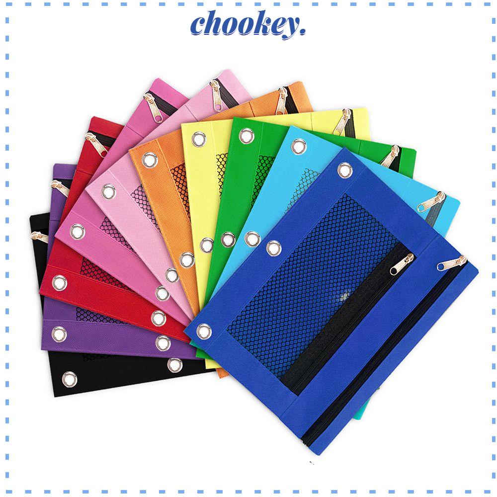 CHOOKEY Túi Đựng Bút Chì Trong Suốt Hai Ngăn Có Khóa Kéo Sức Chứa Lớn