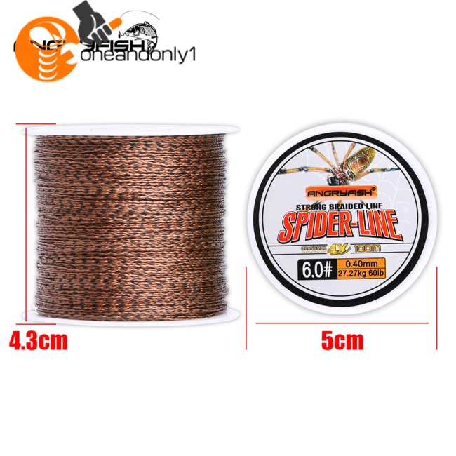 Cuộn Dây Câu Cá Bện 4 Sợi PE 20- 220LB Dòng Spider-Line Series 100m Họa Tiết Rằn Ri