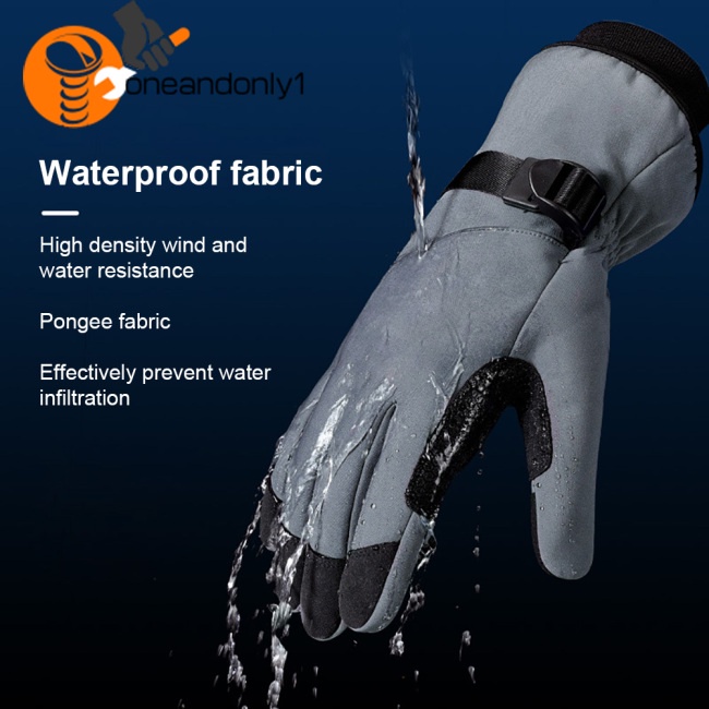 Găng Tay Trượt Tuyết Lót Lông Cừu Dày Dặn Chống Gió Chống Nước Dùng Màn Hình Cảm Ứng Dành Cho Nam