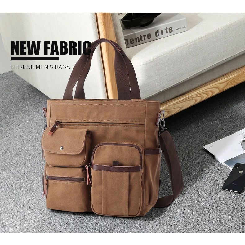 Hàng Mới Về Mới Túi Xách Đeo Chéo Vải Canvas Phong Cách Nhật Bản Thời Trang Cho Nam