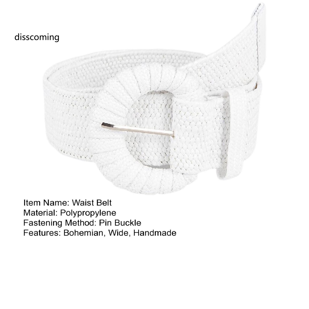 Băng Đô SL SL SL SL SL| Thắt Lưng Đan Rơm Thủ Công Bản Rộng Có Khóa Cài Kiểu Bohemian Thời Trang Mùa Hè Cho Nữ