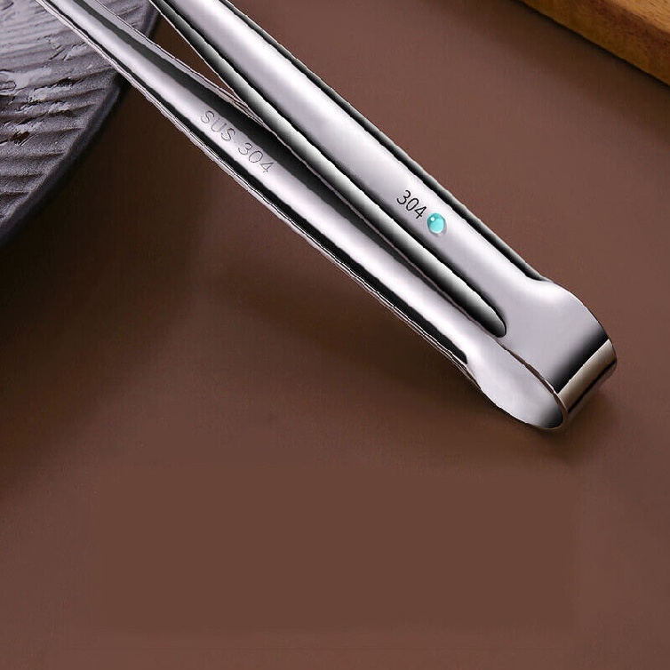 Stainless Steel BBQ Grill Kitchen Tongs Baking Bread Cooking Serving Tools