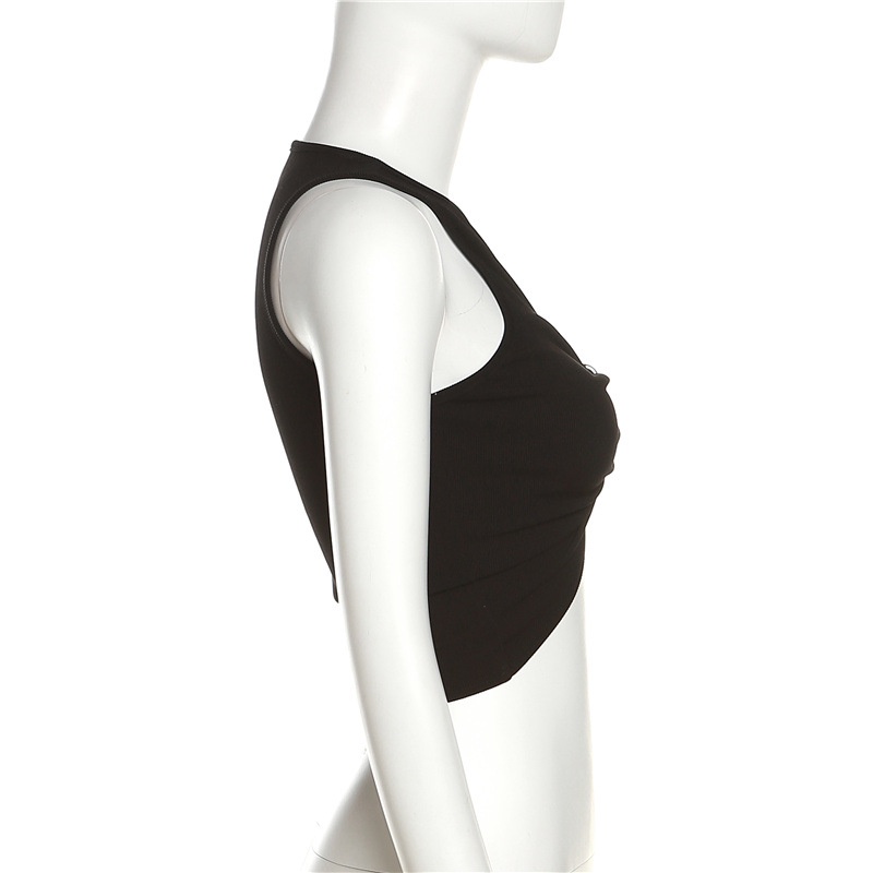 Áo Croptop Sát Nách Cổ Tròn Thiết Kế Khoét Quyến Rũ