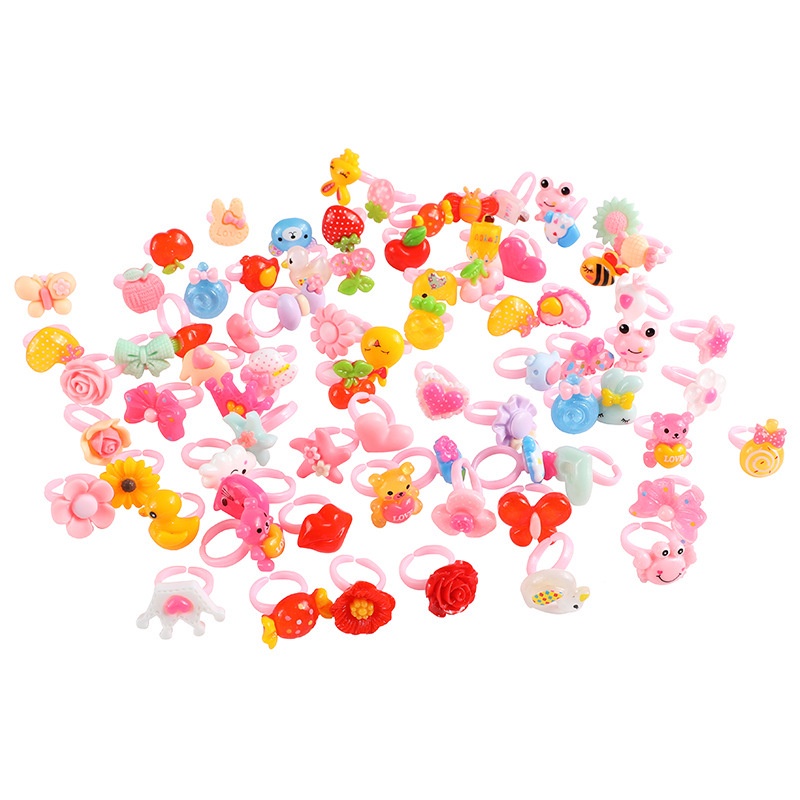 5pcs Nhẫn Nhựa Resin Điều Chỉnh Được Họa Tiết Hoạt Hình Cho Bé SP027