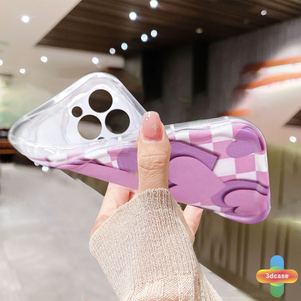 Ốp Điện Thoại Viền Cong Hình Trái Tim 3D Cho VIVO Y16 Y22 Y22S Y02 Y12S Y35 Y56 Y02A Y12 Y20 Y15S Y15C Y21E Y21G Y91C Y21 2021 Y21A Y21T Y30 Y21S Y20S Y12i Y3S Y33T Y15A Y01 Y01A Y91 Y30i Y93 Y95 Y15 Y17 Y50