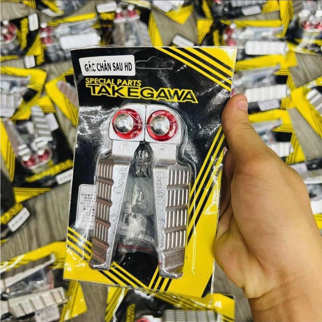 Gác Chân Sau TAKEGAWA TẶNG CỐT SALAYA Gắn Xe HONDA YAMAHA Dream, Wave, Fu Led, Vision, AB ,Nhôm Đúc