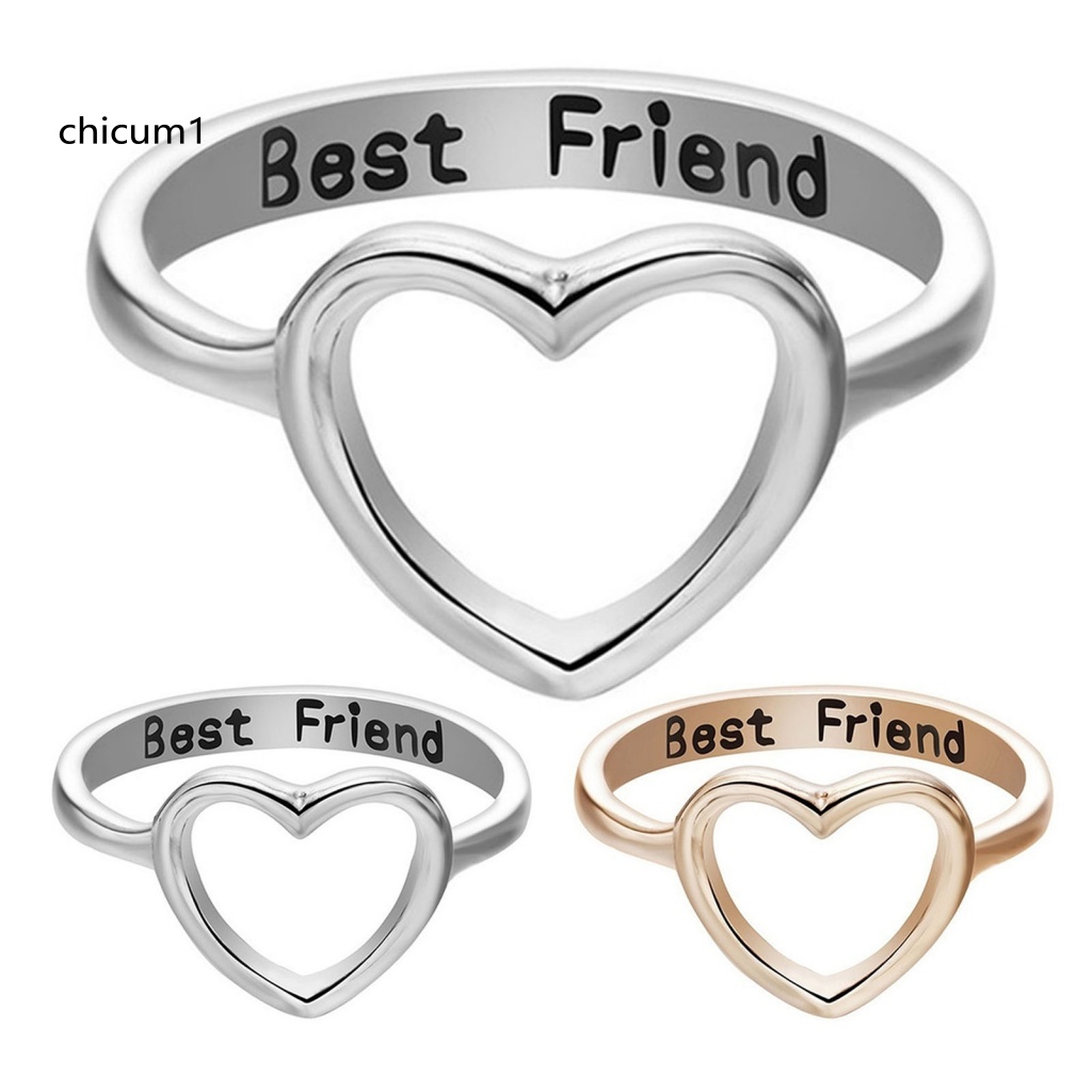 Nhẫn Hợp Kim Hình Trái Tim Rỗng Đơn Giản Chống Mòn Cho Nữ