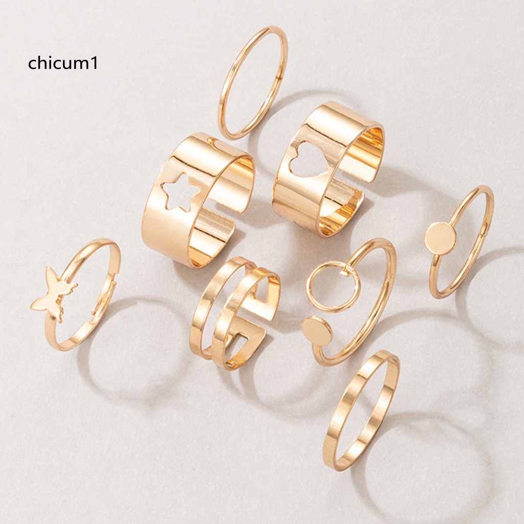 Set 8 Nhẫn Đeo Khớp Ngón Tay Nhiều Kiểu Dáng Thời Trang