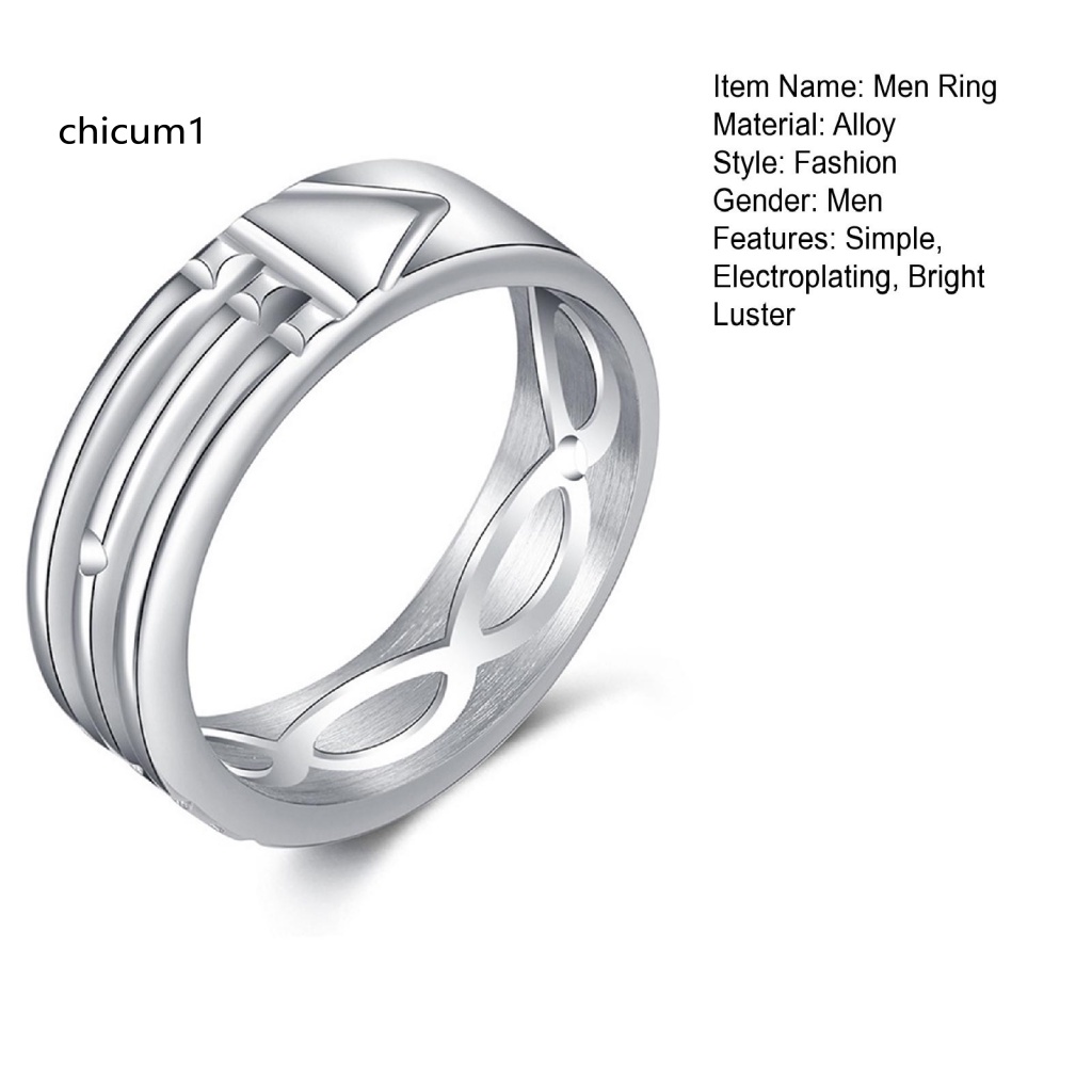 Nhẫn Mạ Điện Đơn Giản Sáng Bóng Hợp Thời Trang Cho Nam