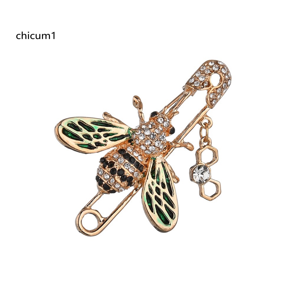 Trâm Cài Áo Hình Con Ong Tráng Men Có Đính Đá Hợp Thời Trang Cho Nữ