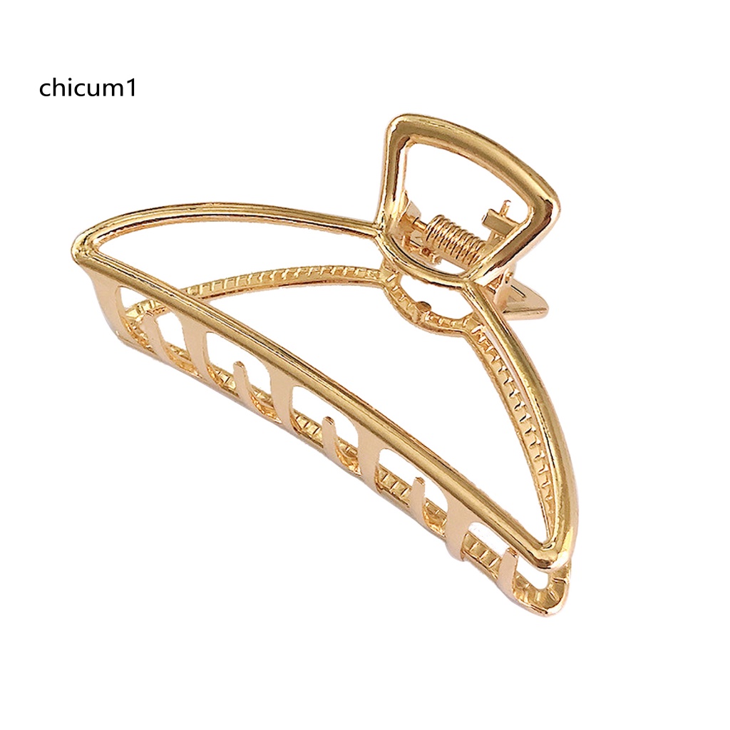 Kẹp Tóc Càng Cua Bằng Hợp Kim Chống Trượt Màu Trơn Thời Trang Cho Nữ