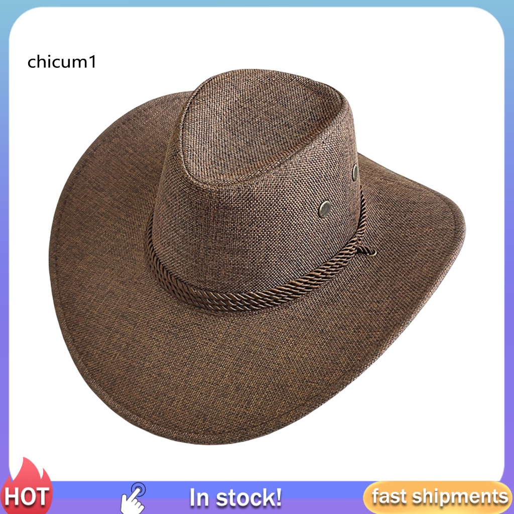 Mũ Cao Bồi Chống Nắng Vành Rộng Thoáng Khí Thấm Hút Mồ Hôi