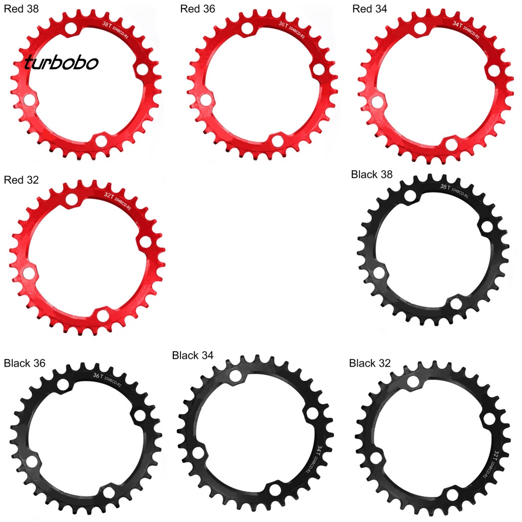 Turbobobo Đĩa Xích Cao Cấp Cho Xe Đạp 32T / 34T / 36T / 38T 104BCD MTB