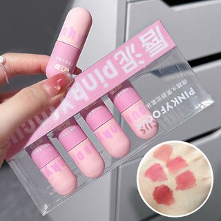   Hàng Có Sẵn  Bộ Son Kem Màu Nhung Lì Pinkyfocus Hình Viên Thuốc Con Nhộng Dễ Thương Dành Cho Học Sinh 