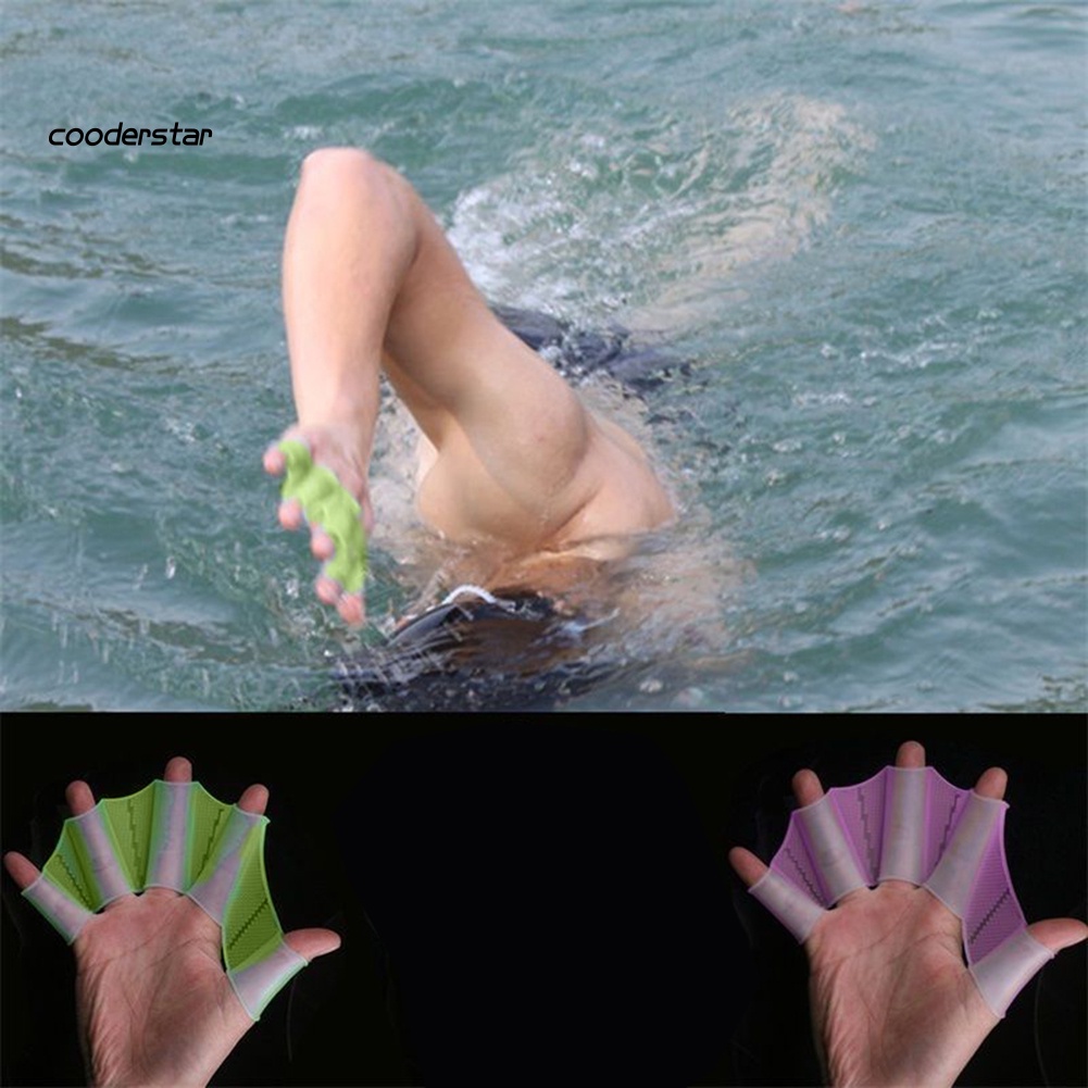 1 Cặp Găng Tay Bơi Lội Bằng Silicone Cho Người Lớn Và Trẻ Em