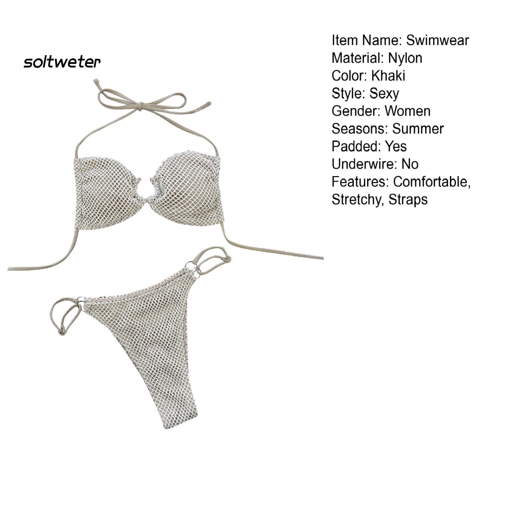 1 Bộ Đồ Bơi Bikini Bằng Nylon Nhanh Khô Quyến Rũ Cho Nữ