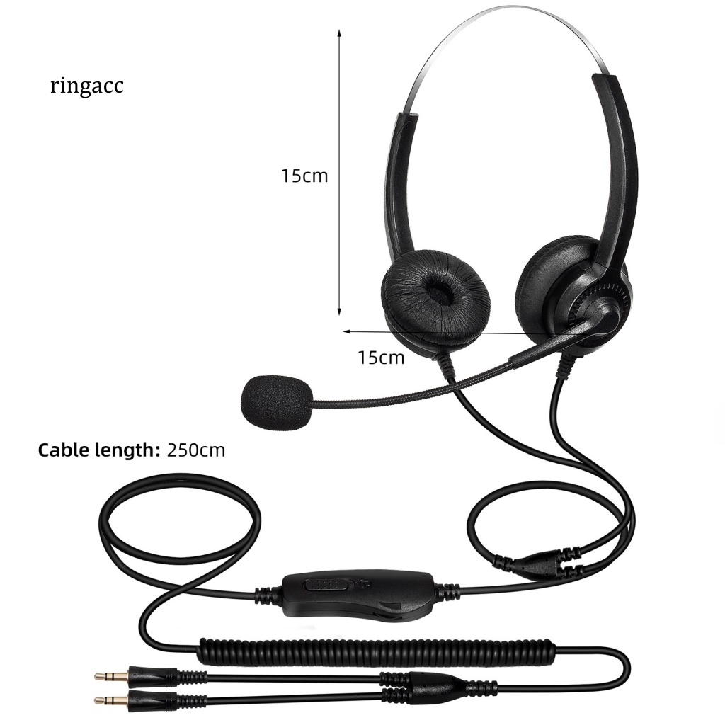 Cặp Tai Nghe Điện Thoại RGA H300D 35mm RJ9 Giảm Tiếng Ồn Chuyên Dụng