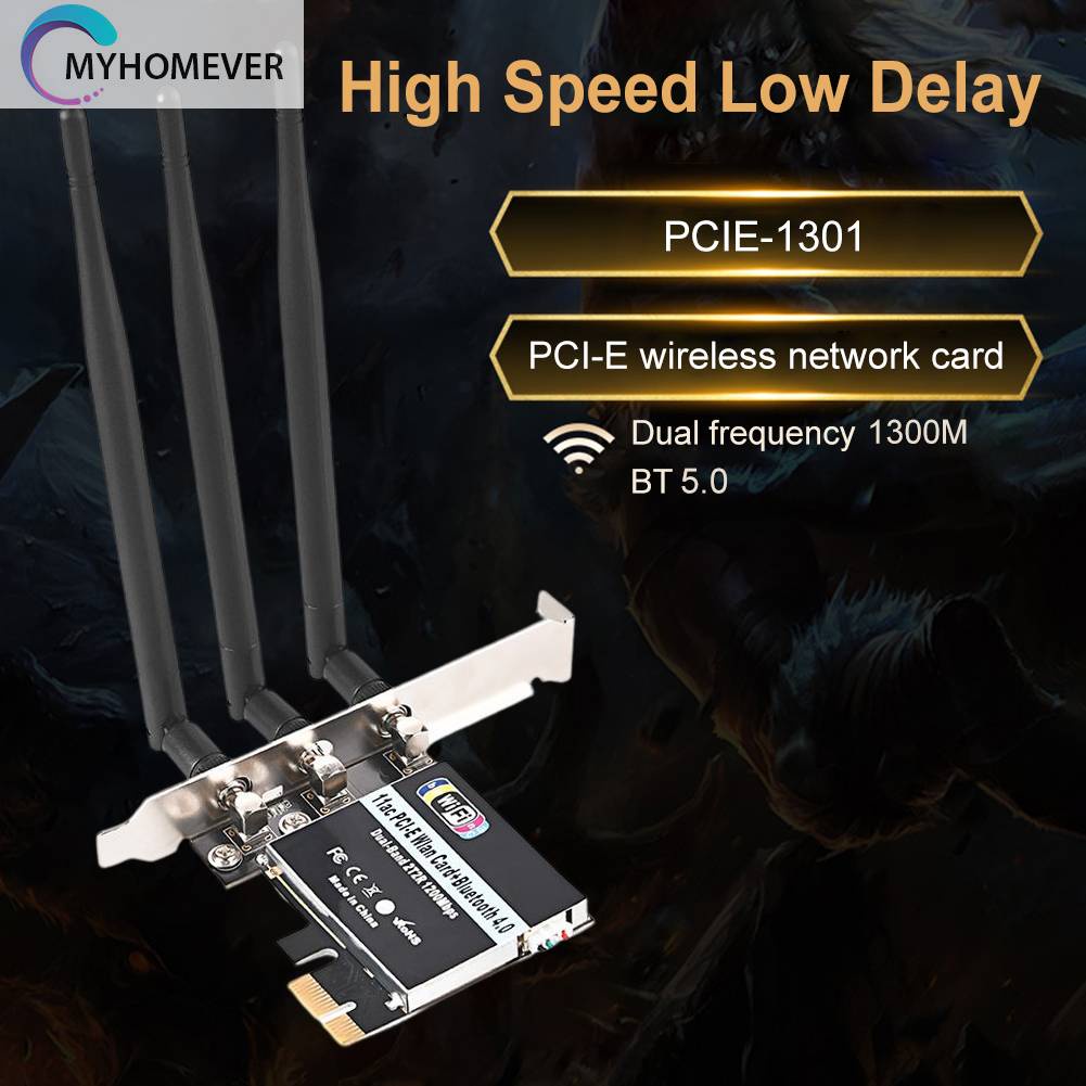 Thẻ Mạng Không Dây 2.4 / 5G 1300Mpbs Kết Nối Bluetooth 5.0