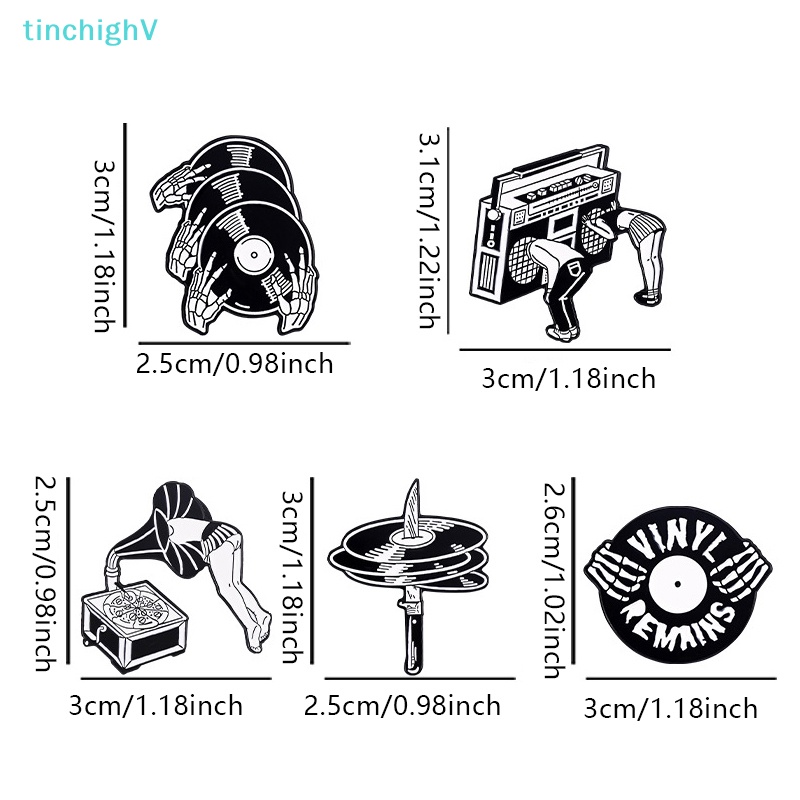 [TinchighV] Ghim Cài Áo Bằng Vinyl Hình Đĩa Hát Kinh Dị Màu Đen Tùy Chỉnh Phong Cách Gothic Làm Quà Tặng Cho Bạn Bè [Mới]
