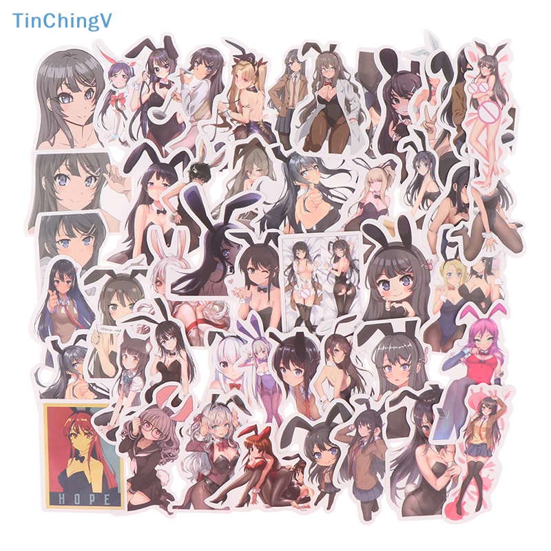 Bộ 50 Miếng Dán Chống Thấm Nước Họa Tiết Hoạt Hình Graffiti Dùng Trang Trí Laptop / Ván Trượt / Vali