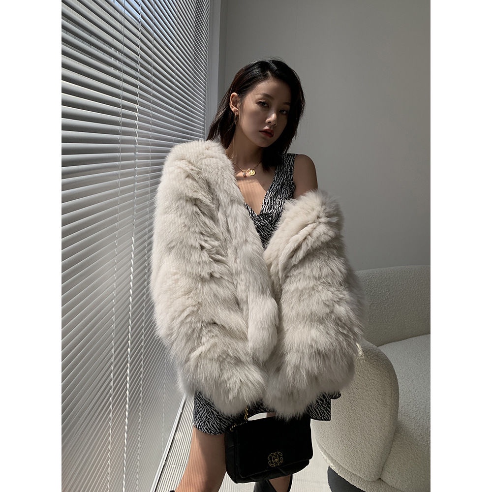 Áo Khoác Giả Lông Cáo Dày Dặn Phong Cách Mới Thân Thiện Với Môi Trường