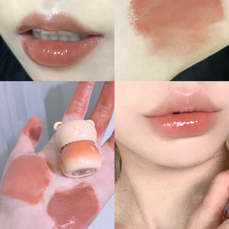 Son Môi Gege Bear Dưỡng Ẩm Chống Nước Lâu Phai Thiết Kế Vỏ Son Hình Gấu Nhỏ Dễ Thương