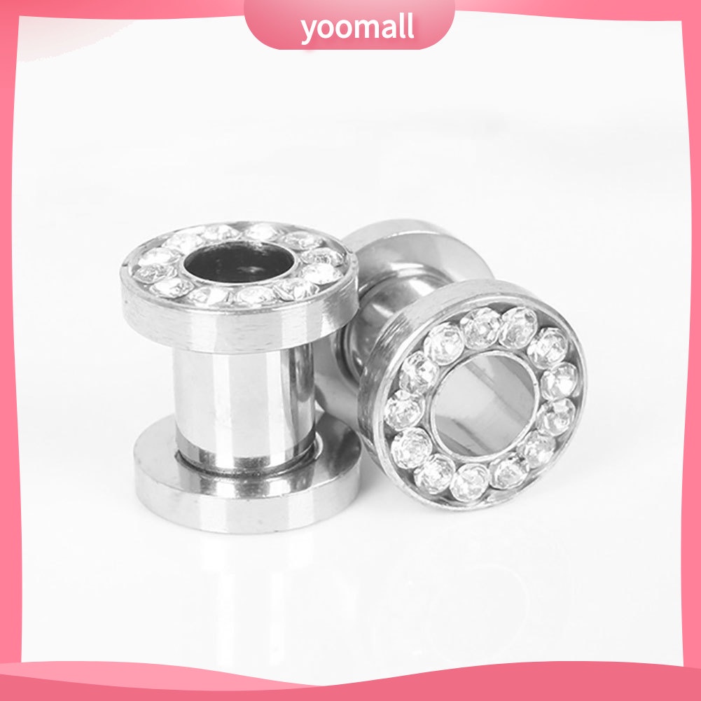 1 Đôi Khuyên Nong Tai Chất Liệu Thép Không Gỉ Đính Đá