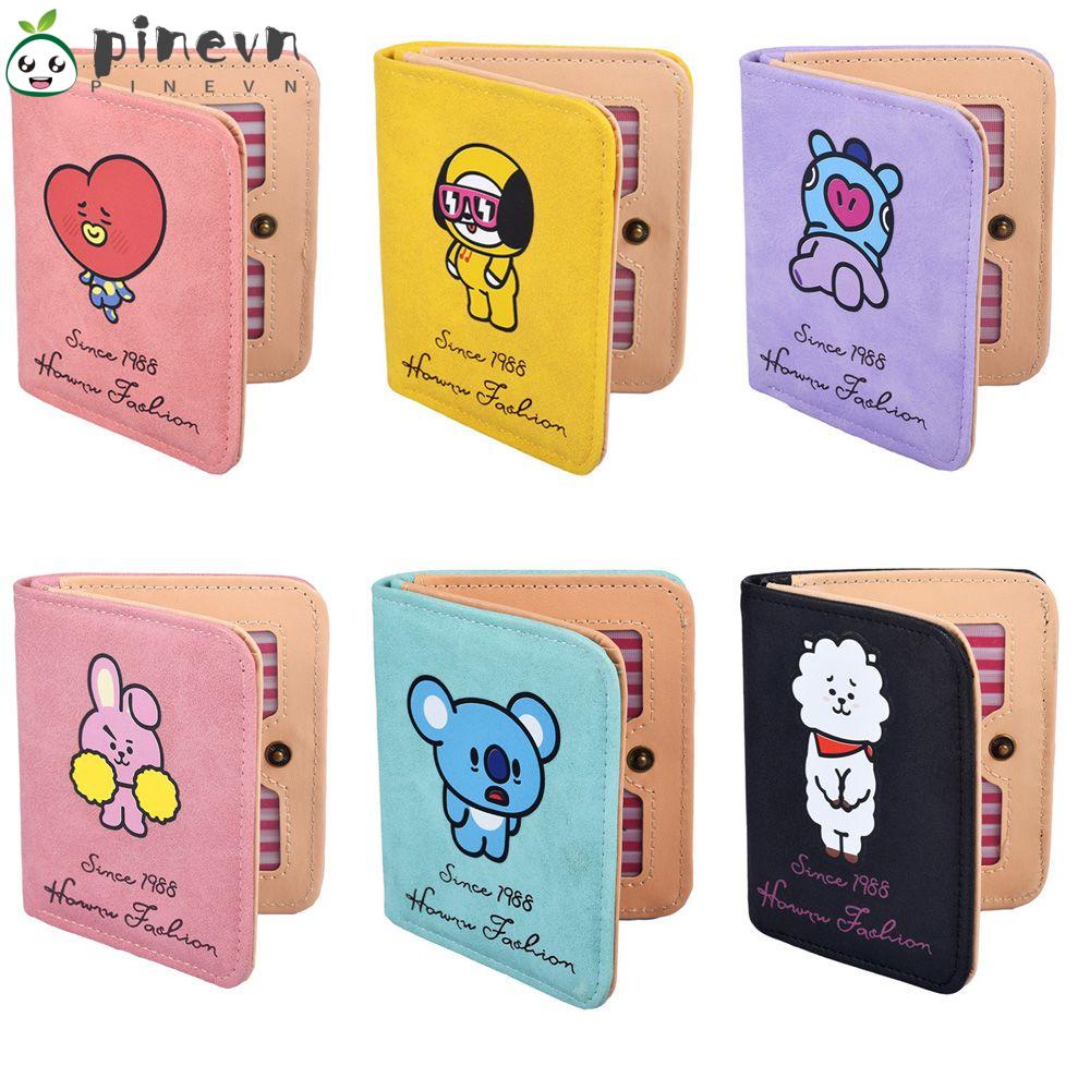 PINEVN Ví Da PU Đựng Tiền Xu / Chìa Khóa / Tai Nghe In Tên Nhóm