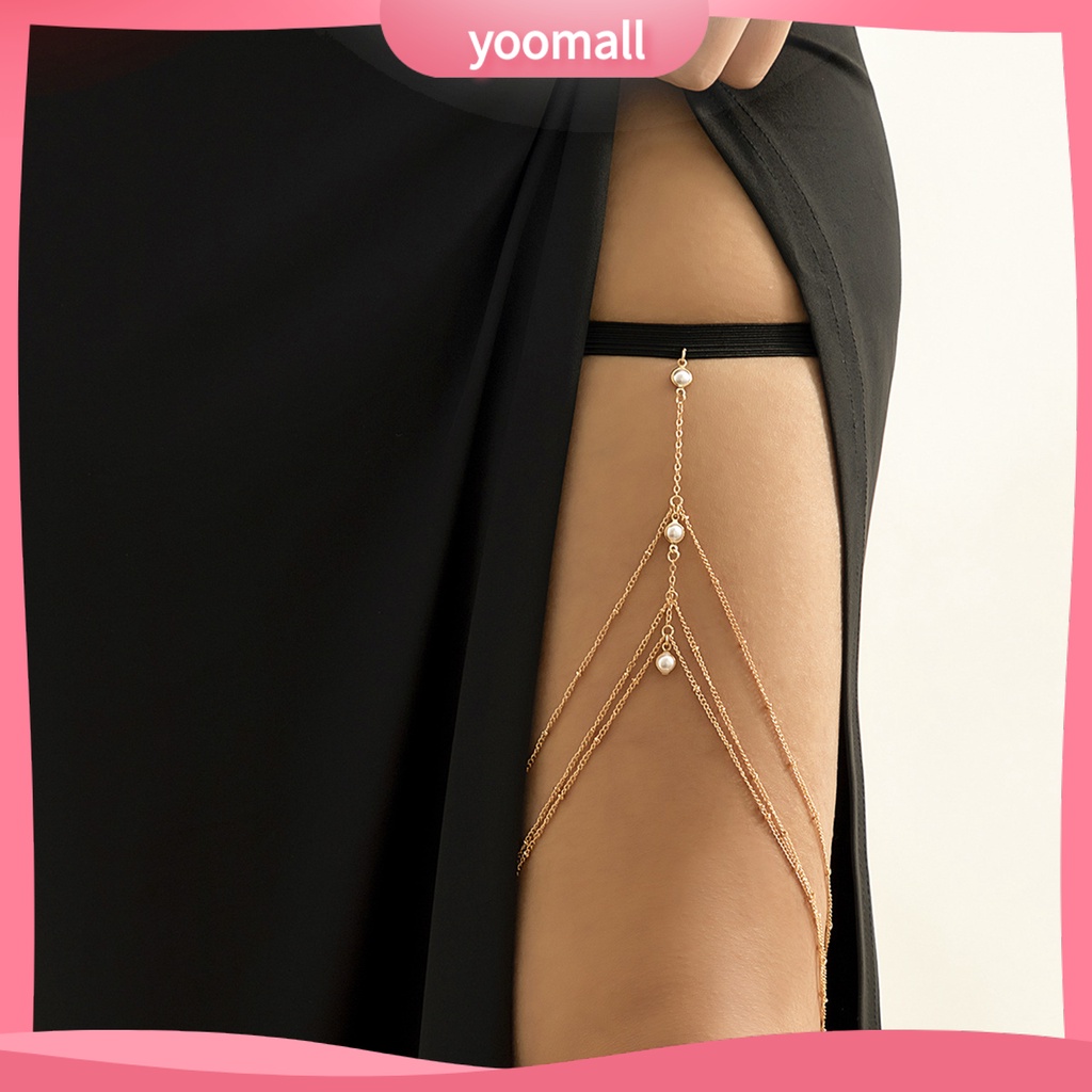 Dây Đeo Chân Co Giãn Nhiều Lớp Đính Đá Thời Trang